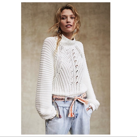 FREE PEOPLE BOHO SWEATER LUXE KNIT PULLOVER A2C - Picture 5 of 13